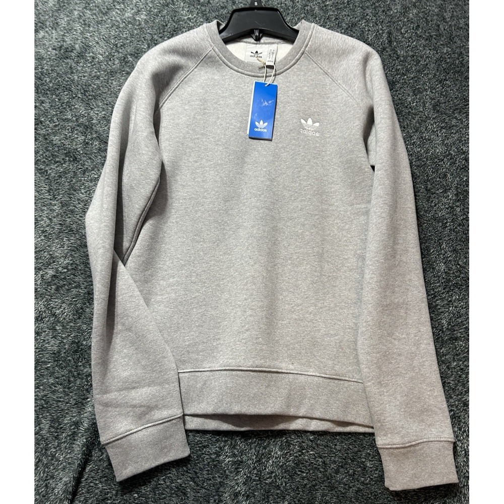Adidas Essential Crewneck Sweatshirt Mens SMALL Gray IM4537 (R1)